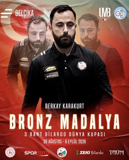 Bilardocumuz Berkay’dan bronz madalya! 