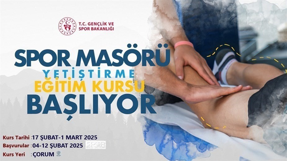 Çorum'da Spor Masörü Kursu başvuruları başladı